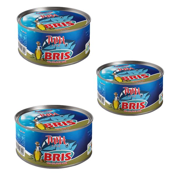 کنسرو ماهی تن در روغن زیتون بریس-180 گرم بسته 3 عددی