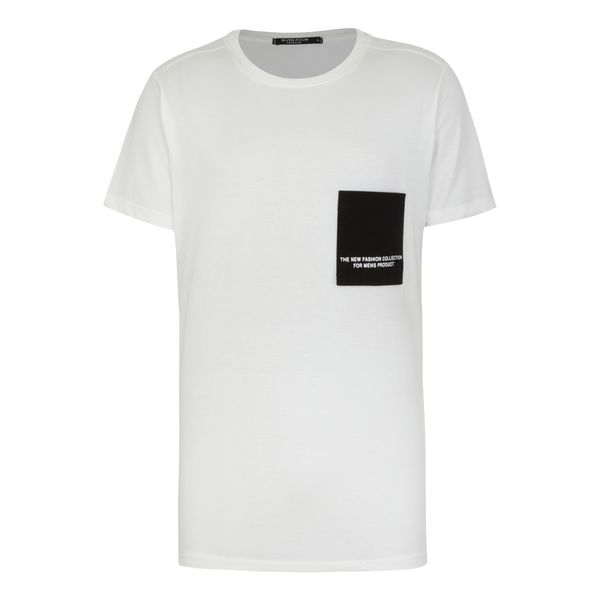 تی شرت آستین کوتاه مردانه سون پون مدل M353 رنگ سفید