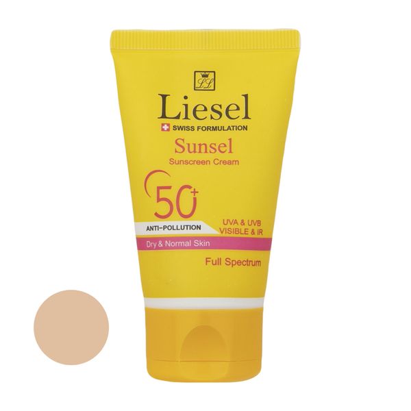 کرم ضد آفتاب رنگی لایسل SPF50 مدل 421 Sunsel مناسب پوست های خشک و نرمال حجم 40 میلی لیتر