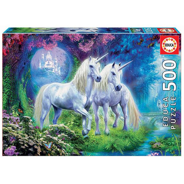 پازل 500 تکه ادوکا مدل Unicorns in the forest 17648