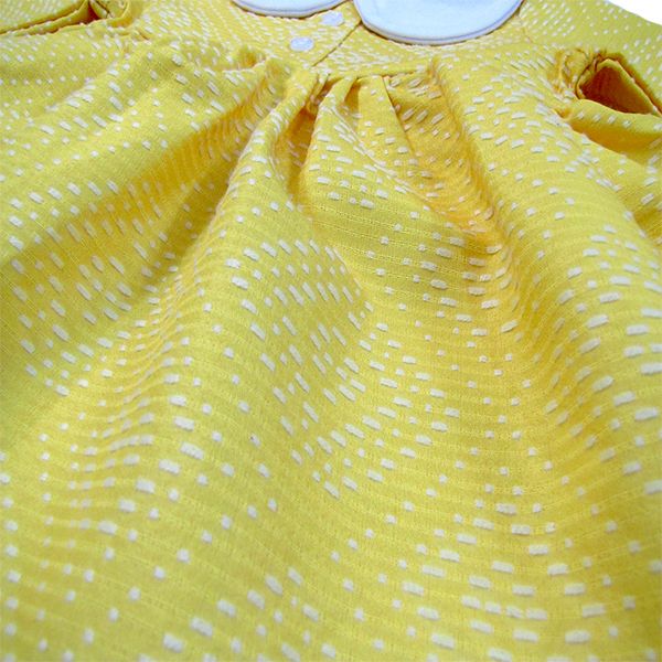 پیراهن نوزادی مدل هندسی رنگ  لیمویی