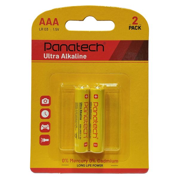 باتری نیم قلمی پاناتک مدل Ultra Alkaline بسته دو عددی