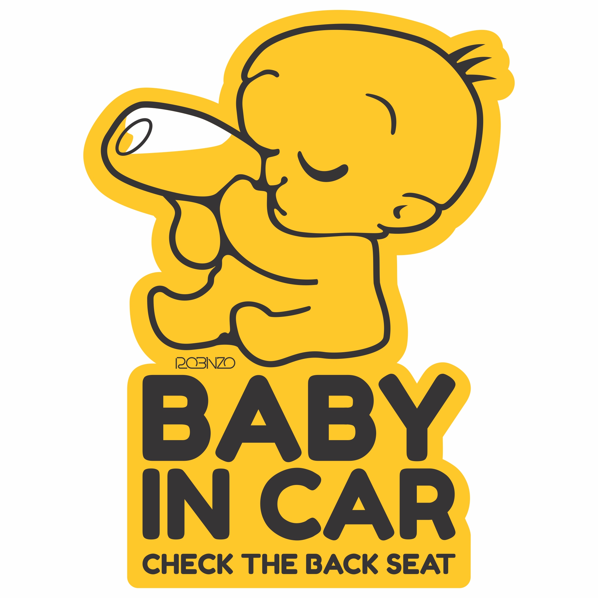 برچسب نشانگر روبینزو طرح Baby in car