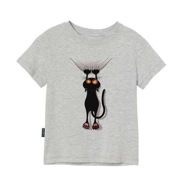 تی شرت آستین کوتاه دخترانه به رسم مدل گربه کد 1102