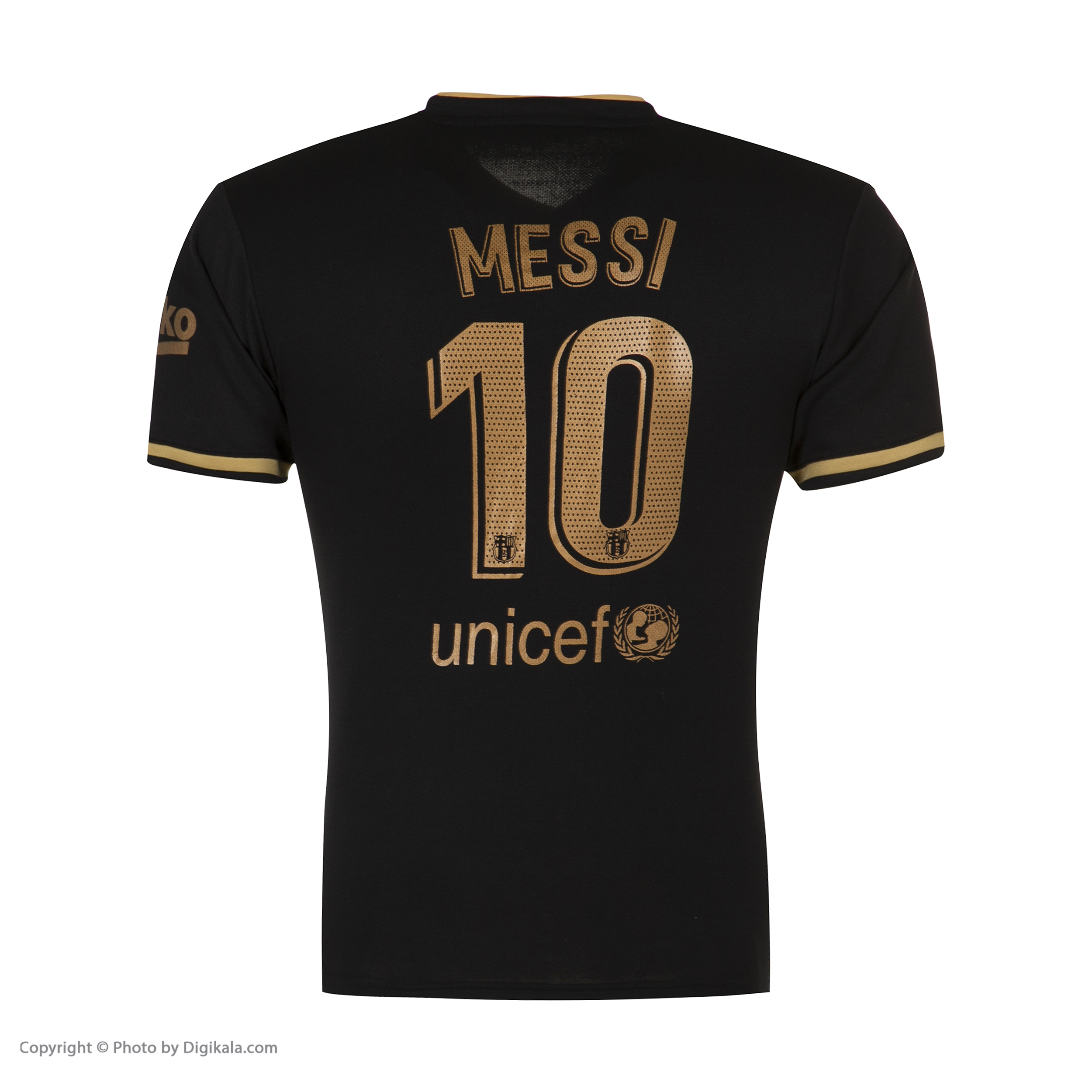 ست پیراهن و شورت ورزشی پسرانه طرح تیم بارسلونا دوم مدل مسی 2021