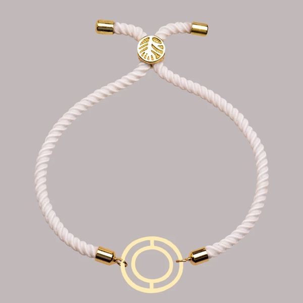 دستبند النگویی طلا 18 عیار زنانه مدل دایره هندسی