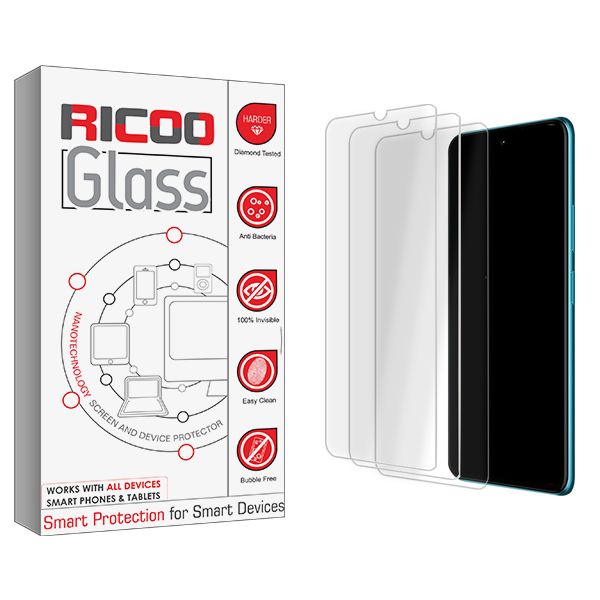 محافظ صفحه نمایش شیشه ای ریکو مدل Glass MIX3 مناسب برای گوشی موبایل هوآوی Y7 Prime 2019 بسته سه عددی