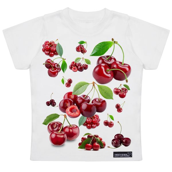 تی شرت آستین کوتاه دخترانه 27 مدل Cherries کد MH956
