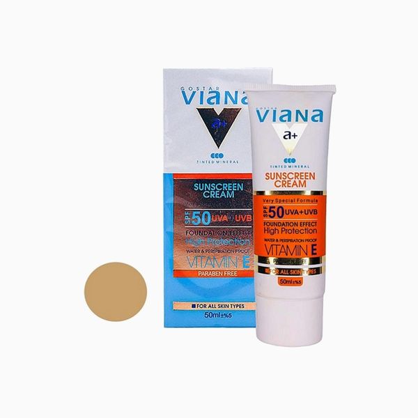 کرم ضد آفتاب ویانا SPF50 شماره 3 مناسب برای انواع پوست حجم 50 میلی لیتر