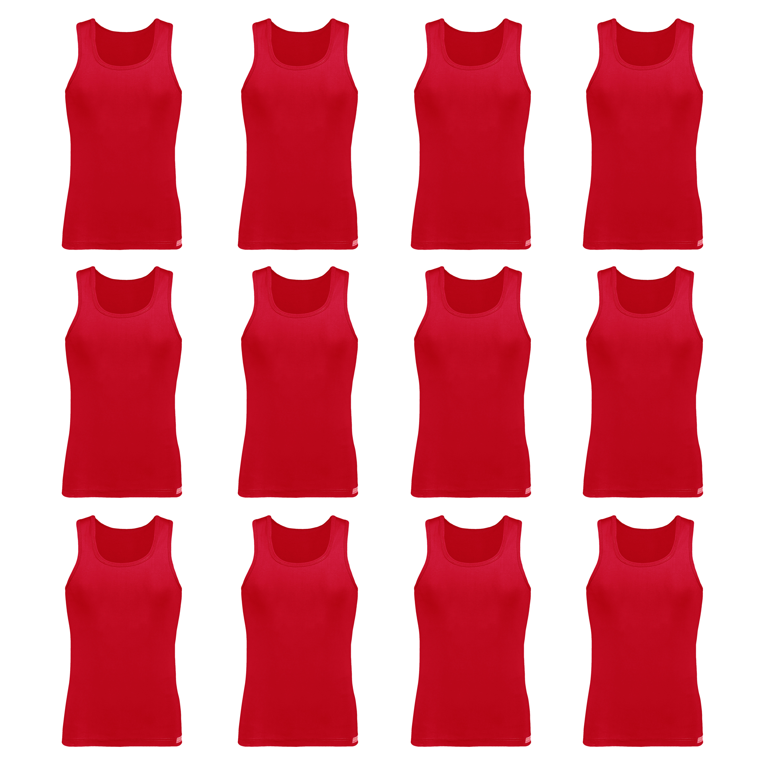 زیرپوش رکابی مردانه برهان تن پوش مدل 2-01  رنگ قرمز بسته 12 عددی