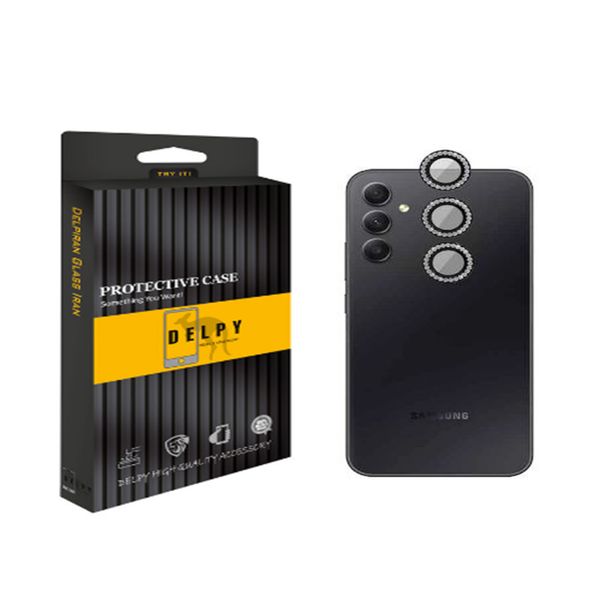 محافظ لنز دوربین دلپی مدل نگین دار مناسب برای گوشی موبایل سامسونگ Galaxy A34