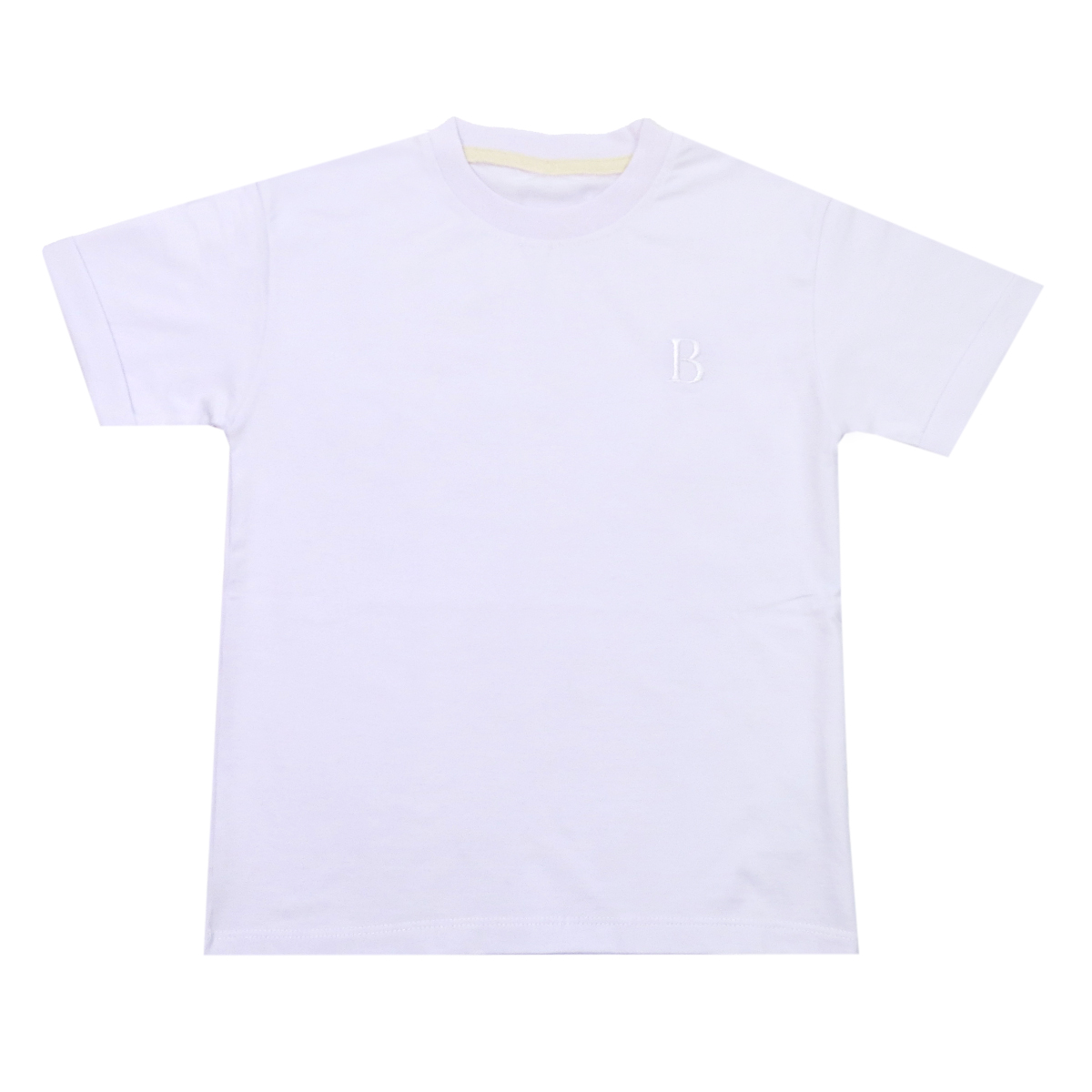 تی شرت آستین کوتاه بچگانه مدل بیسیک آستین پاکتی رنگ سفید