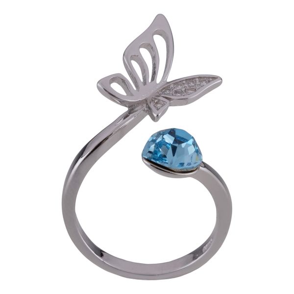انگشتر نقره زنانه سواروسکی مدل پروانه و سنگ کد 545454