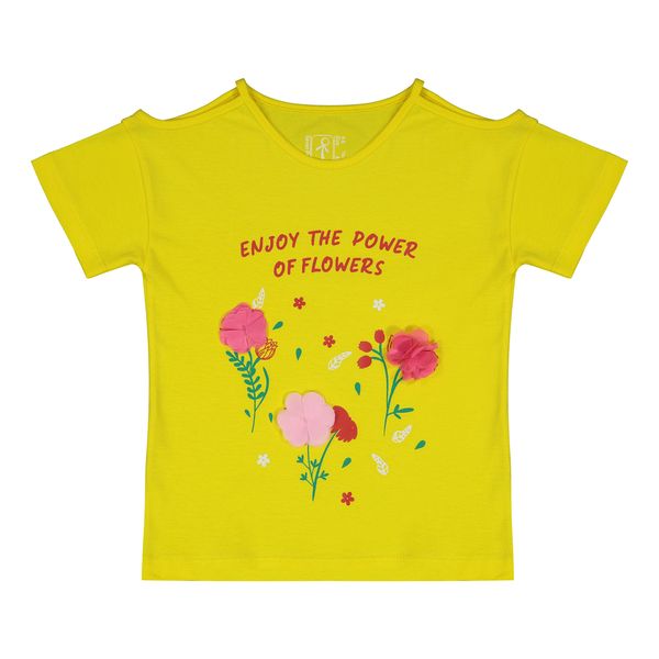تی شرت آستین کوتاه دخترانه سون پون مدل G799 رنگ زرد