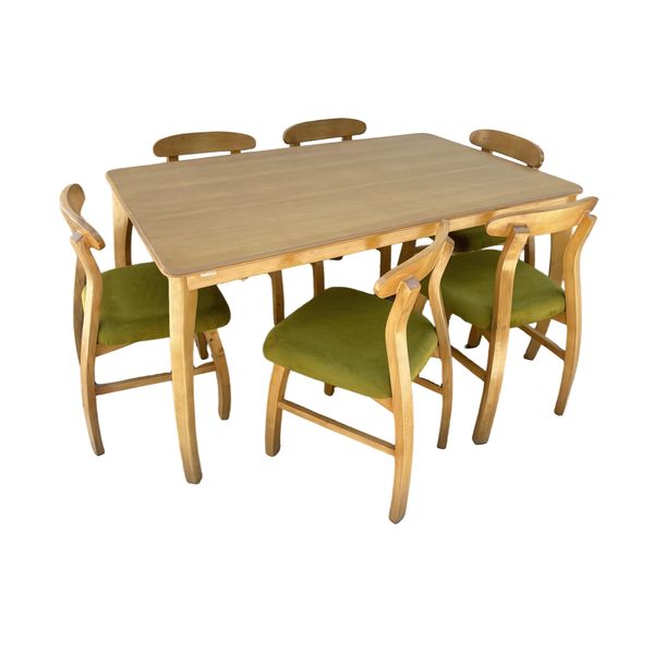 میز و صندلی ناهارخوری 6 نفره گالری چوب آشنایی مدل Khod-Kh-Bog