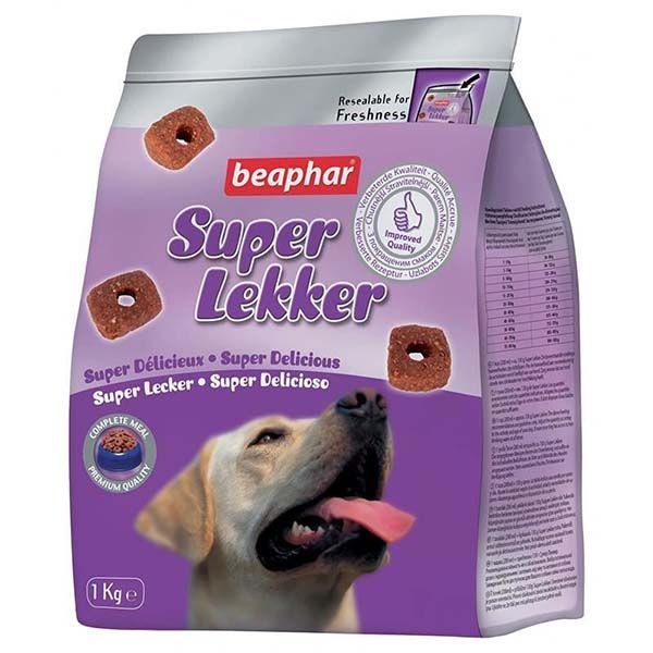 غذای تشویقی سگ بیفار مدل super lekker وزن 1 کیلوگرم