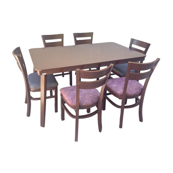 میز و صندلی ناهارخوری 6 نفره گالری چوب آشنایی مدل Ro-lux-1001