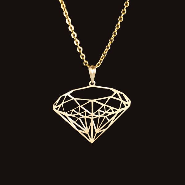 گردنبند طلا 18 عیار زنانه طلای کامک مدل الماس