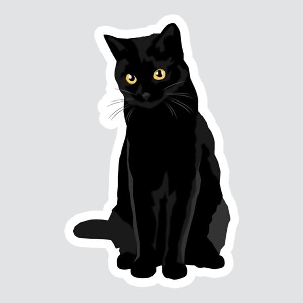 استیکر لپ تاپ پیکسل میکسل مدل گربه سیاه