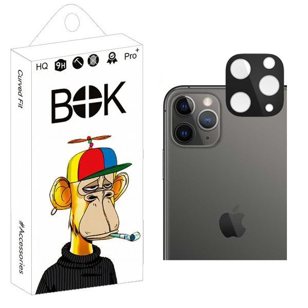 محافظ لنز دوربین بوک مدل 3D-9H مناسب برای گوشی موبایل اپل iPhone 11 Pro