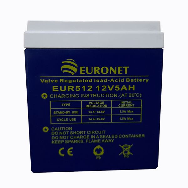 باتری یو پی اس 12 ولت 5 آمپر ساعت یورونت مدل EUR512