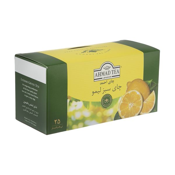 چای سبز کیسه ای چای احمد با طعم لیمو بسته 25 عددی