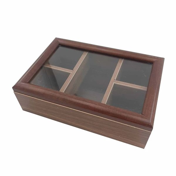 جعبه دمنوش مدل 5 خانه چوبی
