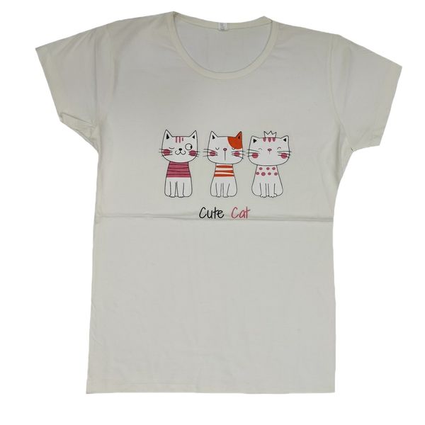 تی شرت آستین کوتاه زنانه مدل Cute Cat