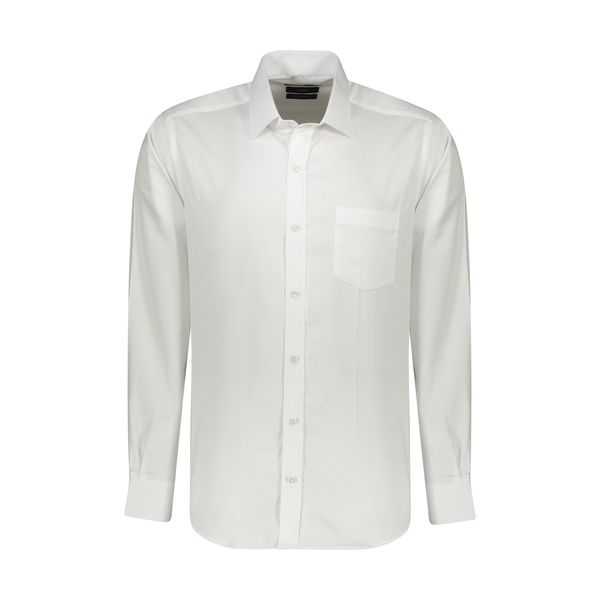 پیراهن آستین بلند مردانه ایکات مدل PST1152338 رنگ سفید