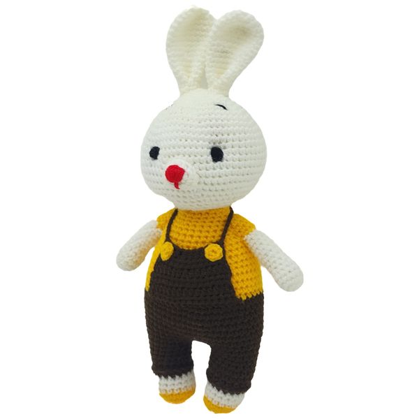 عروسک بافتنی ناب سل مدل خرگوش دوبنده دار