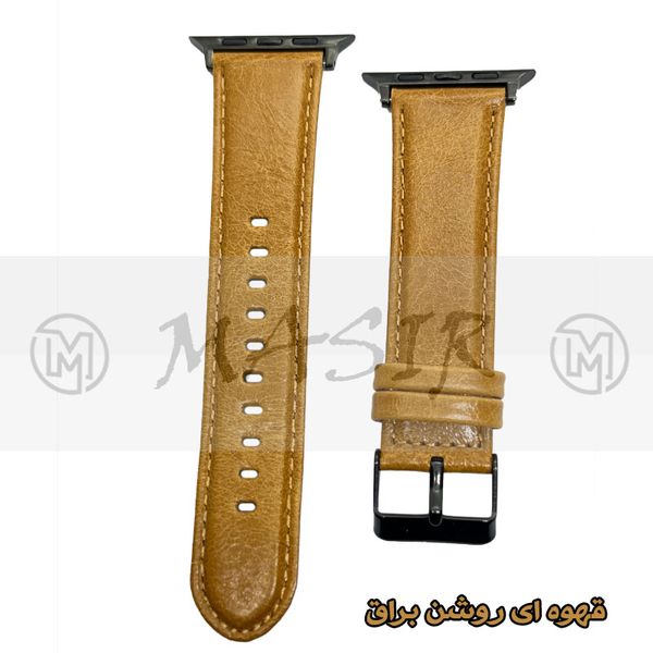 بند مسیر مدل Simple Leather Strap مناسب برای اپل واچ سری 9 سایز 45 میلی متری