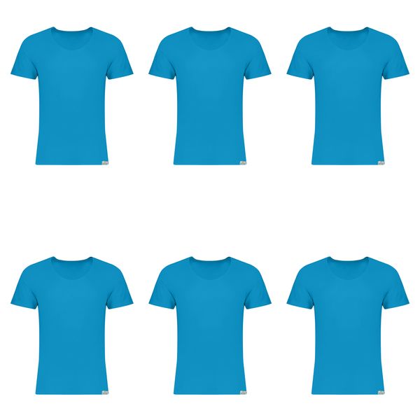 زیرپوش آستین دار مردانه برهان تن پوش مدل 3-02 بسته 6 عددی رنگ آبی فیروزه ای