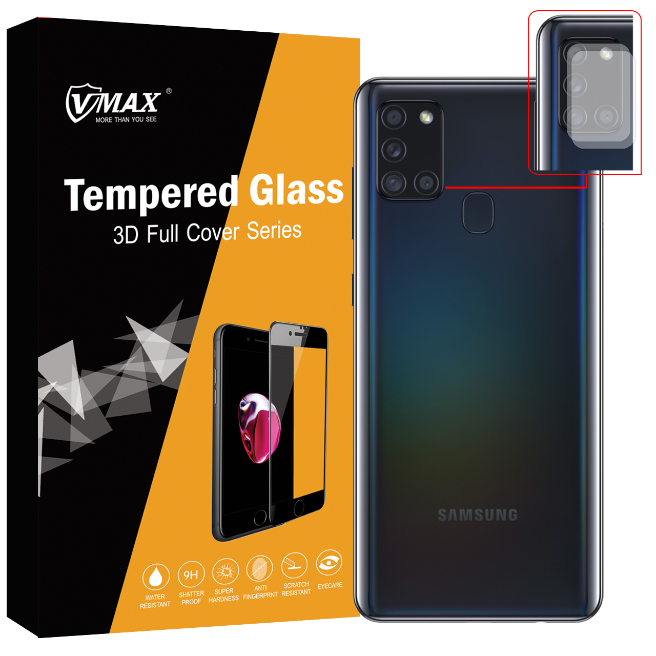  محافظ لنز دوربین وی مکس مدل VC2 مناسب برای گوشی موبایل سامسونگ Galaxy A21s بسته دو عددی