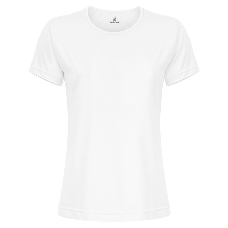 تی شرت آستین کوتاه زنانه ساروک مدل TSHPYR کد 08 رنگ سفید