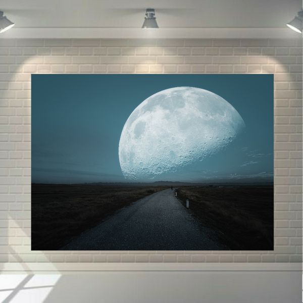پوستر دیواری طرح ماه در جاده مدل سکوت کد BR249