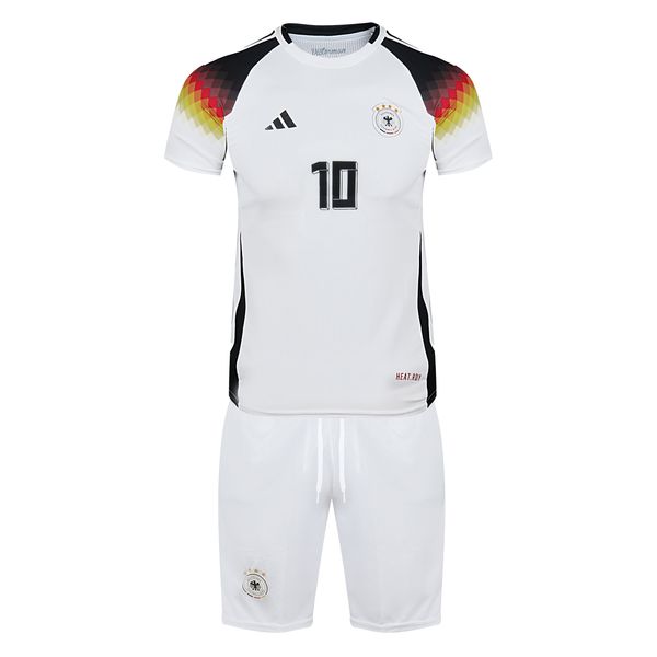 ست تی شرت و شلوارک ورزشی پسرانه مدل تیم ملی آلمان یورو 2024