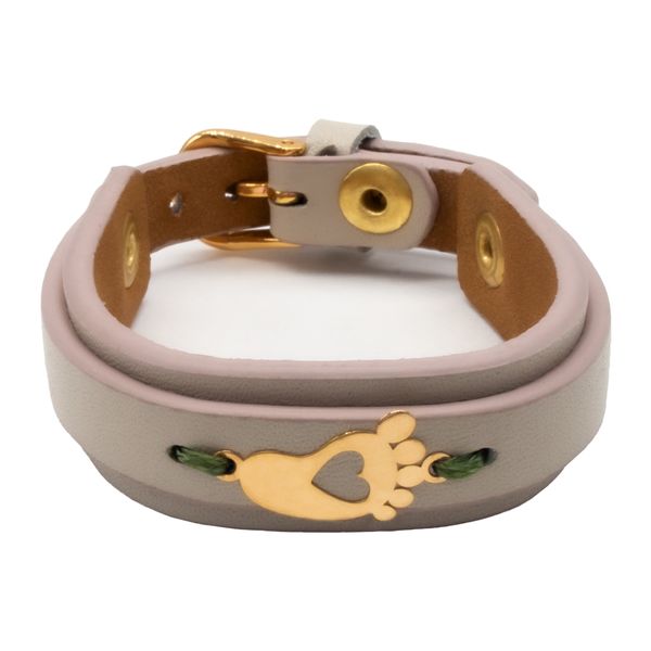 دستبند طلا 18 عیار دخترانه سهی طرح پای نوزاد مدل SB74
