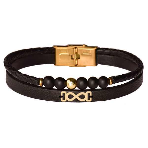  دستبند طلا 18 عیار مردانه کرابو طرح بینهایت مدل Kr102336