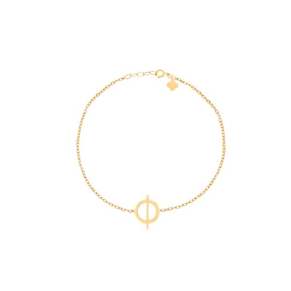 دستبند طلا 18 عیار زنانه ماوی گالری مدل پروفیل دایره و خط