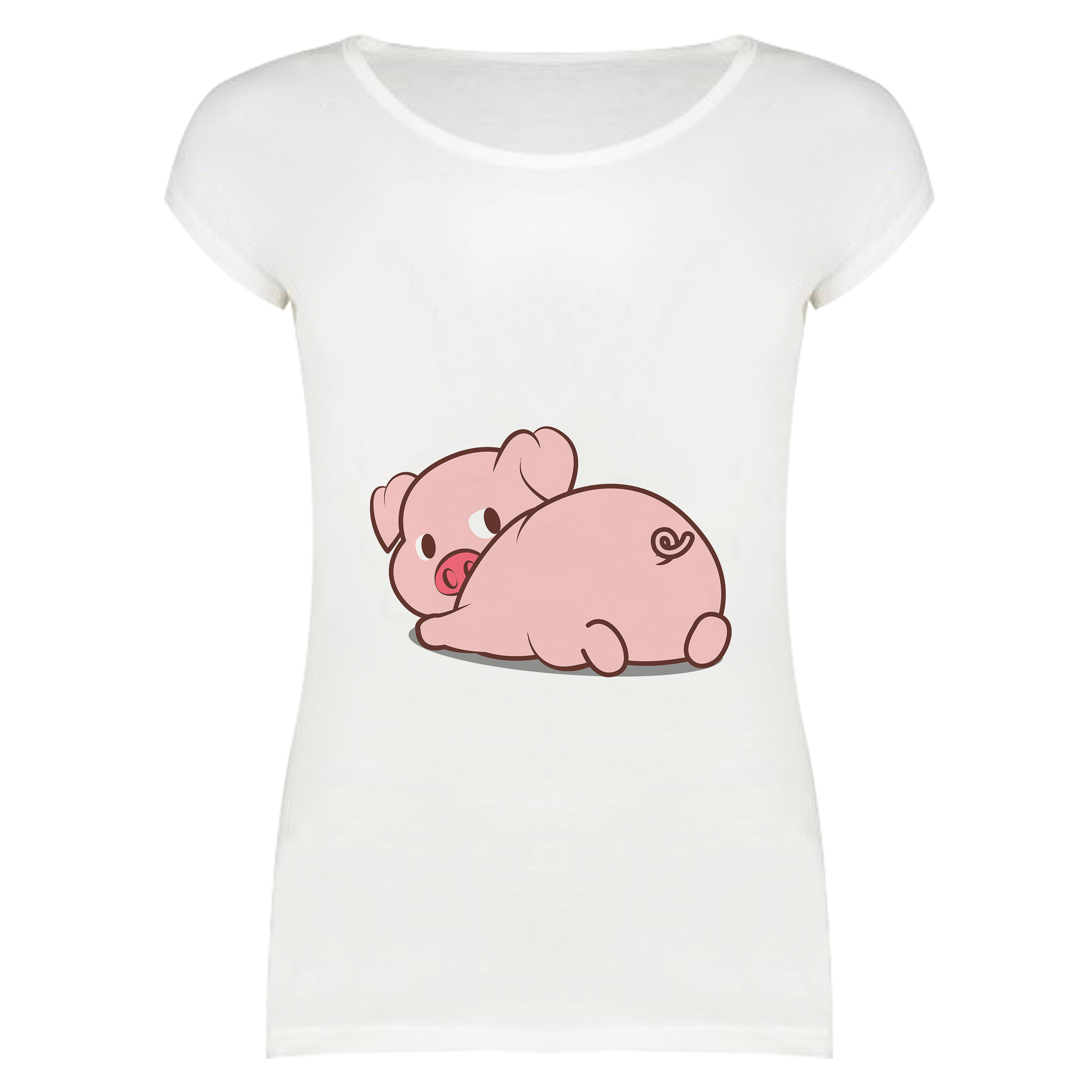 تی شرت آستین کوتاه زنانه مدل خوک کد f1274o