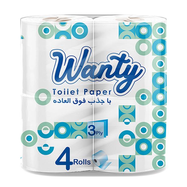  دستمال توالت ونتی مدل Three-ply بسته 4 عددی