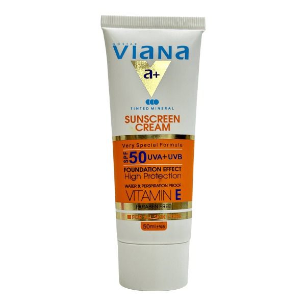 کرم ضد آفتاب رنگی ویانا spf 50 مدل 1 مناسب برای انواع پوست حجم 50 میلی لیتر