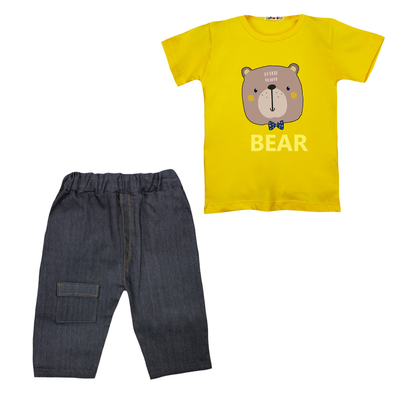 ست تی شرت و شلوارک پسرانه مدل خرس