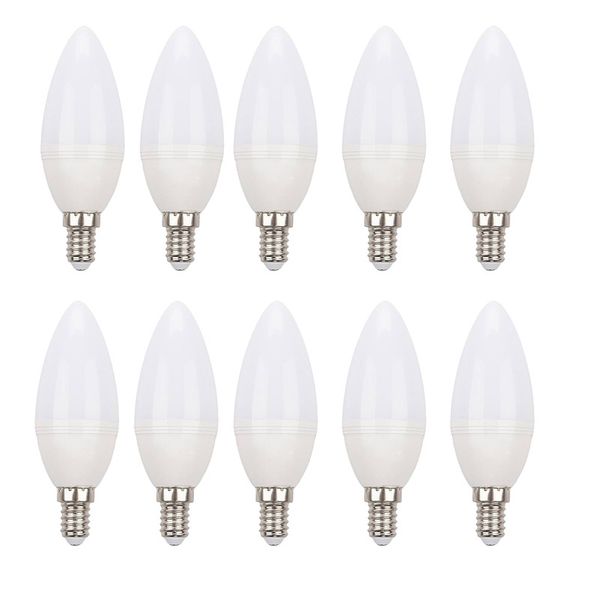 لامپ ال ای دی 6 وات لامپ نور مدل شمعی مات پایه E14  بسته 10 عددی