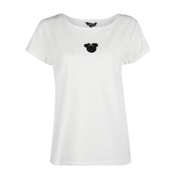 تی شرت آستین کوتاه زنانه جوتی جینز مدل یقه گرد کد 1551228 رنگ سفید