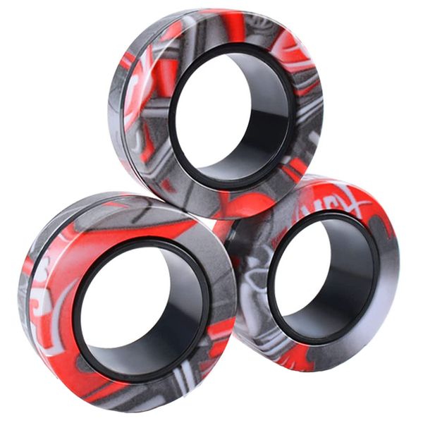 فیجت ضد استرس ریلایف مدل 300 Magnetic Ring طرح حلقه های مغناطیسی بسته ۳ عددی
