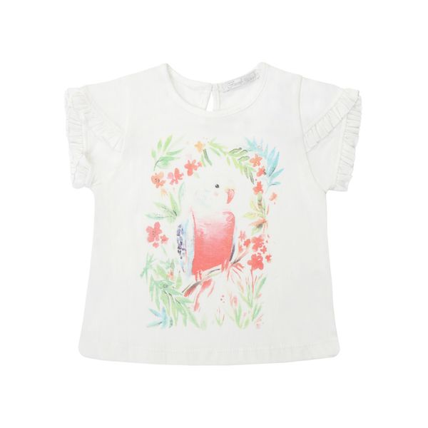 تی شرت آستین کوتاه دخترانه فیورلا مدل کبوتر 34034
