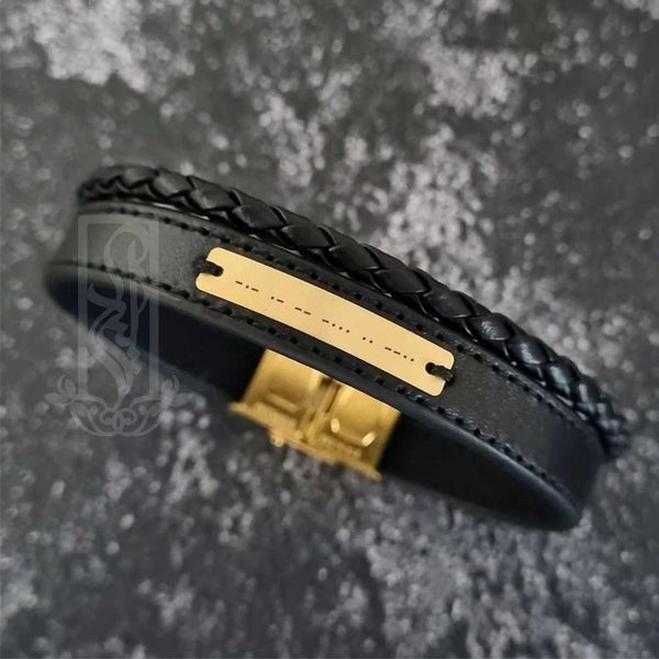 دستبند طلا 18 عیار مردانه لیردا مدل اسم کامبیز 6777