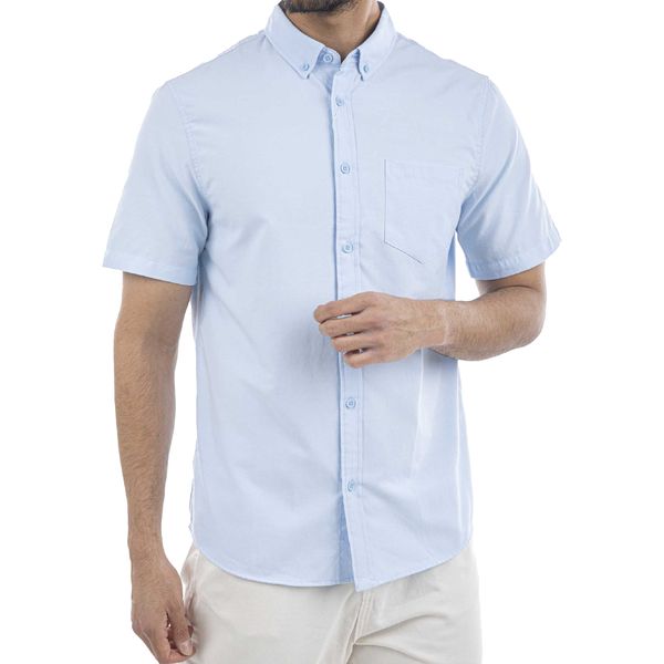 پیراهن آستین کوتاه مردانه جوتی جینز مدل بیسیک کد 3030120 رنگ آبی روشن