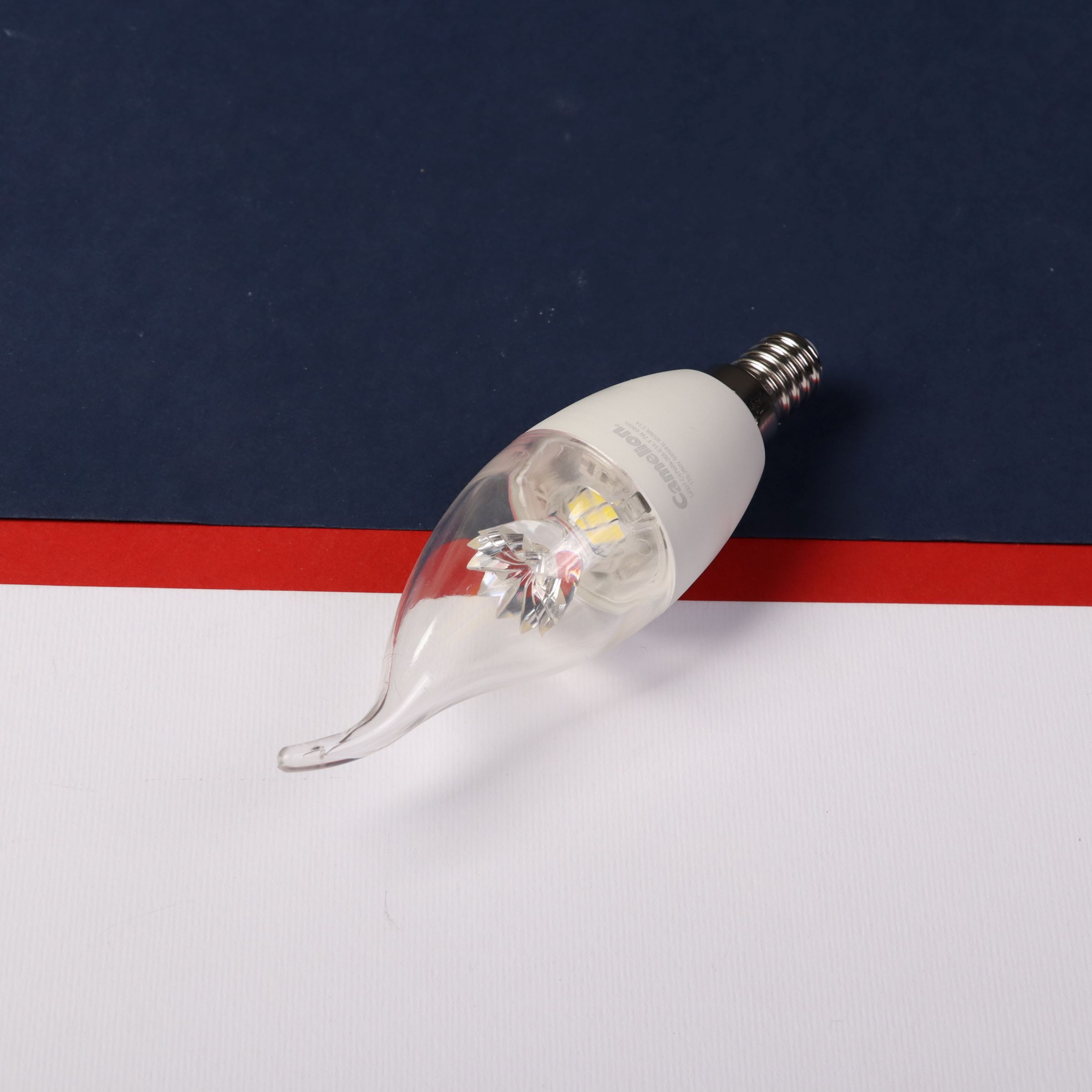 لامپ ال ای دی 7 وات کملیون مدل اشکی طرح گل کریستالی پایه E14 بسته 10 عددی